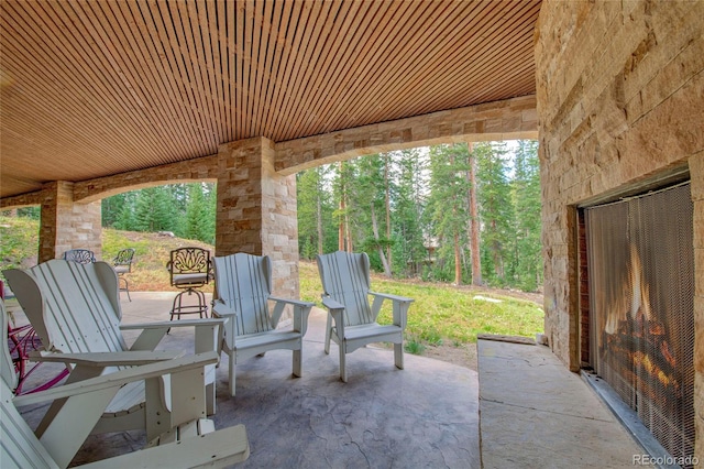 view of patio featuring outdoor dining area