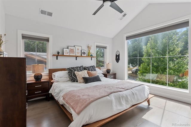 3478 Chase St, Wheat Ridge, CO 80212 - bedroom with vaulted ceiling, ceiling fan, and wood finished floors