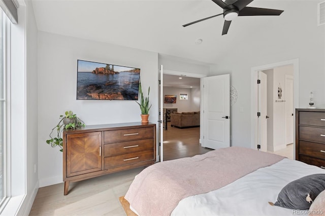 3478 Chase St, Wheat Ridge, CO 80212 - bedroom with light wood-type flooring and a ceiling fan