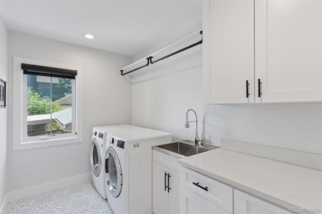 3478 Chase St, Wheat Ridge, CO 80212 - laundry area featuring cabinet space, washer and clothes dryer, and recessed lighting