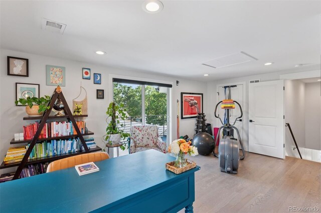 3478 Chase St, Wheat Ridge, CO 80212 - office area with wood finished floors and recessed lighting