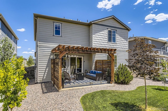 12851 Billingsley Trl, Parker, CO 80134 - rear view of property with an outdoor hangout area, a pergola, and a patio