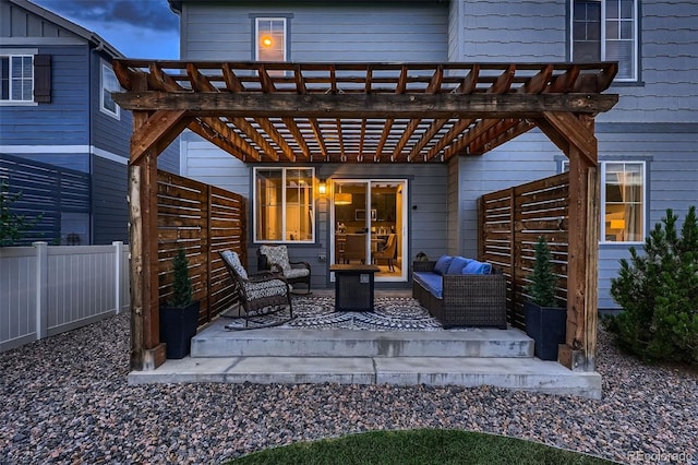 12851 Billingsley Trl, Parker, CO 80134 - view of patio / terrace with an outdoor living space and a pergola