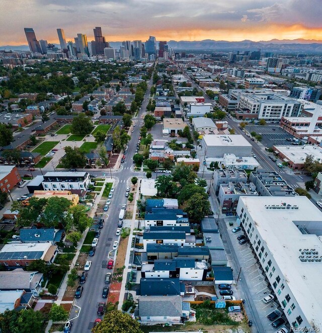 aerial view with a city view