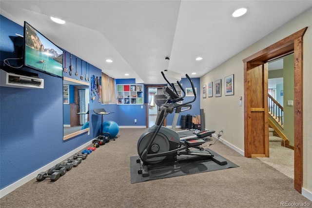 7056 S Owens St, Littleton, CO 80127 - exercise area with carpet floors, baseboards, and recessed lighting