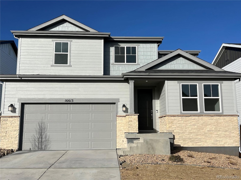 view of front of home featuring a garage