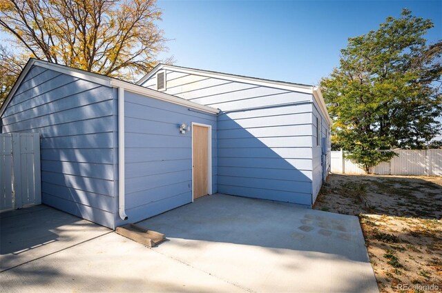 view of garage