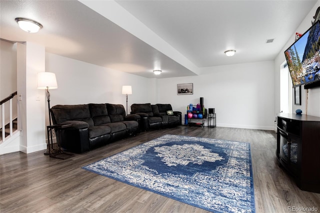 11823 Barrentine Loop, Parker, CO 80138 - living room with wood finished floors and stairs
