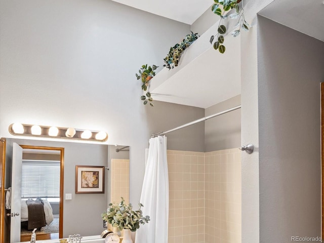 bathroom with walk in shower