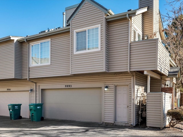 exterior space featuring a garage