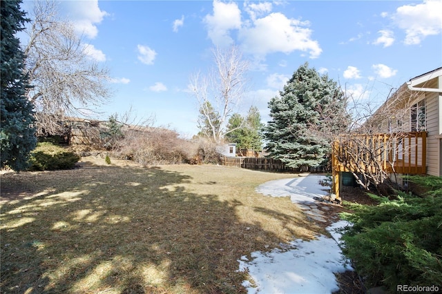 view of yard with fence