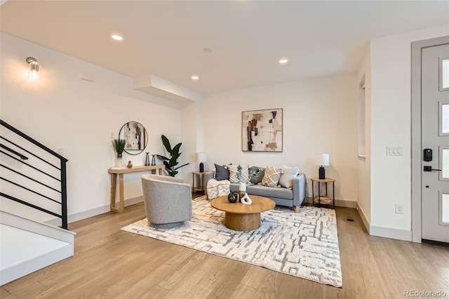 living room featuring light hardwood / wood-style floors