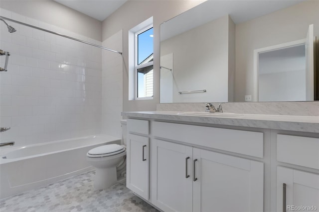 13398 E 99th Pl, Commerce City, CO 80022 - bathroom featuring toilet, shower / tub combination, and vanity