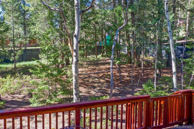 1321 W Midland Ave, Woodland Park, CO 80863 - deck featuring a fenced backyard