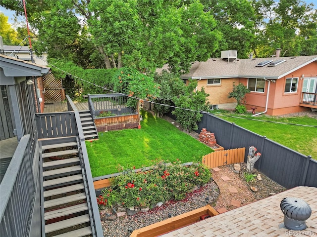8079 W 67th Ave, Arvada, CO 80004 - fenced backyard featuring stairway