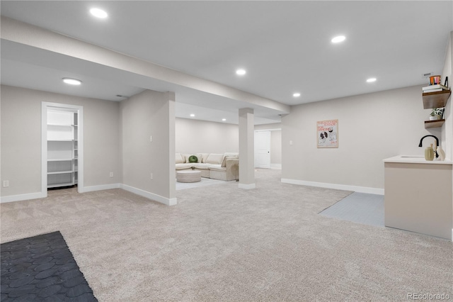 8079 W 67th Ave, Arvada, CO 80004 - finished basement featuring light carpet and recessed lighting