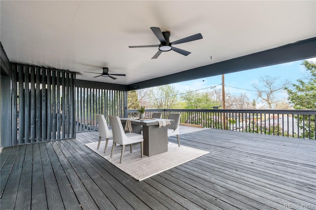 8079 W 67th Ave, Arvada, CO 80004 - deck with ceiling fan and outdoor dining area
