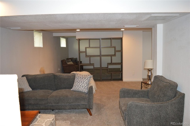 1215 10th Ave, Greeley, CO 80631 - living area featuring carpet floors and a textured ceiling