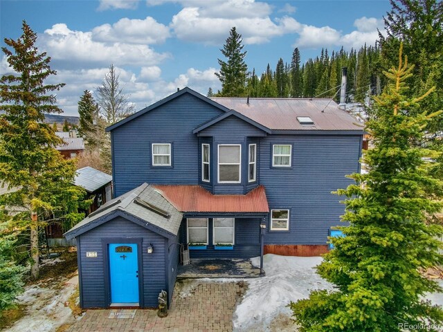 136 W Buckskin Rd, Alma, CO 80420 - view of front facade with metal roof