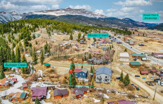 136 W Buckskin Rd, Alma, CO 80420 - bird's eye view featuring a mountain view and a residential view