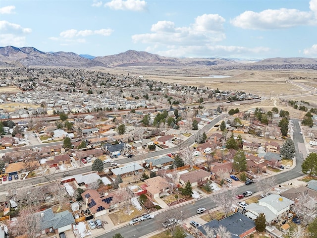 aerial view with a mountain view