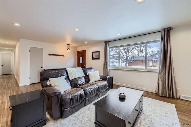 living room featuring hardwood / wood-style floors