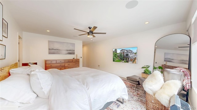2147 S Sherman St, Denver, CO 80210 - bedroom with recessed lighting and ceiling fan