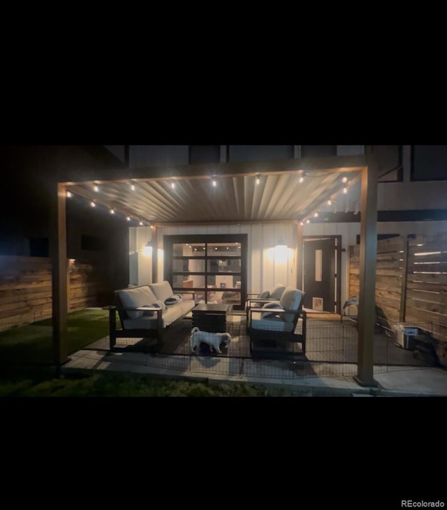 2147 S Sherman St, Denver, CO 80210 - patio at twilight with outdoor lounge area and a patio area