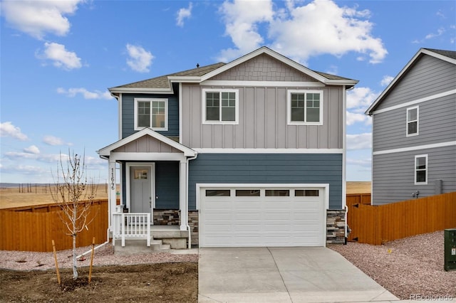 craftsman-style home featuring a garage