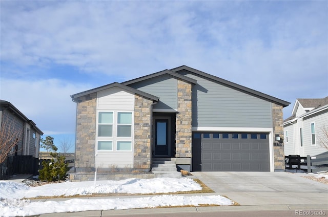 view of front of home featuring a garage