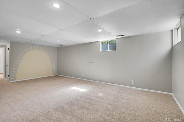 4781 S Grant St, Englewood, CO 80113 - basement featuring carpet flooring, baseboards, recessed lighting, and plenty of natural light