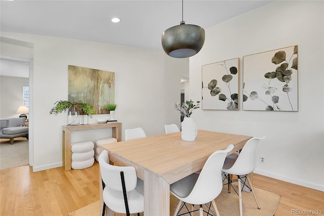 4781 S Grant St, Englewood, CO 80113 - dining room with light wood-type flooring, baseboards, and recessed lighting