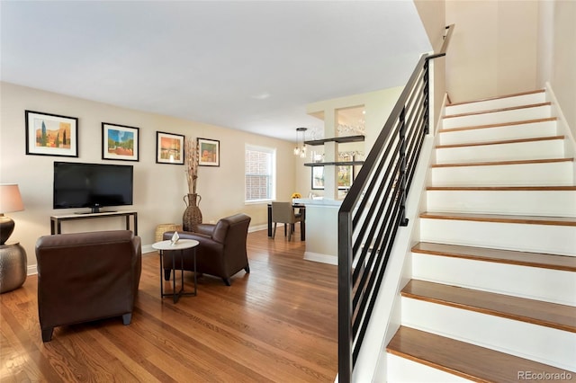 2813 Jasmine St, Denver, CO 80207 - living area with stairs and wood finished floors