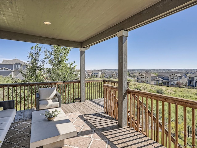 11096 Endeavor Dr, Parker, CO 80134 - wooden terrace with a residential view