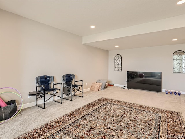 11096 Endeavor Dr, Parker, CO 80134 - sitting room with carpet floors, recessed lighting, and baseboards