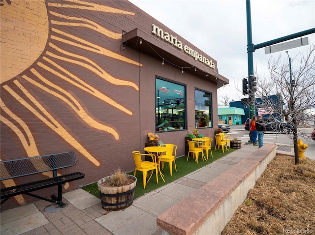 exterior space featuring stucco siding