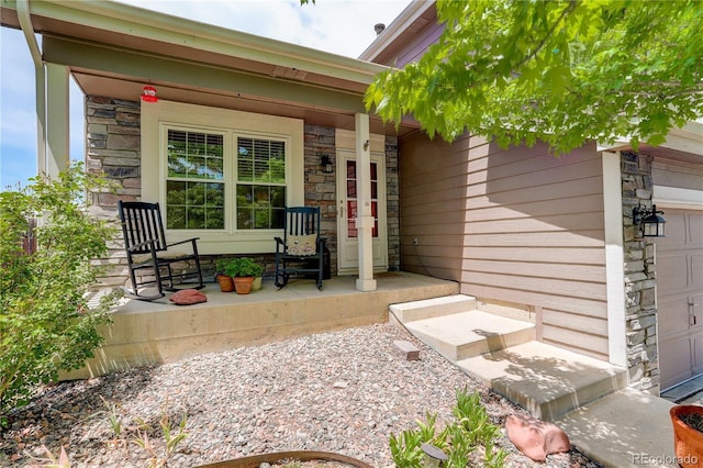 12671 Meadow Bridge Way, Parker, CO 80134 - doorway to property with stone siding and covered porch