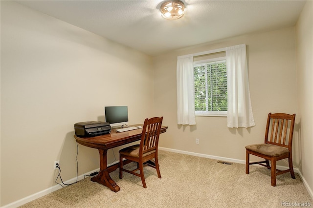 12671 Meadow Bridge Way, Parker, CO 80134 - home office with baseboards and light carpet