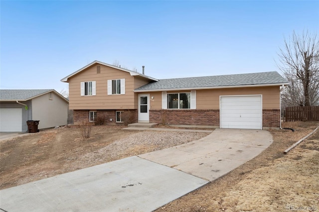 tri-level home featuring a garage