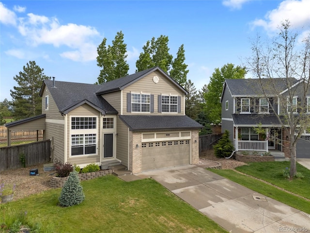 9898 Tourmaline Ct, Parker, CO 80134 - traditional-style house with an attached garage, brick siding, concrete driveway, and roof with shingles