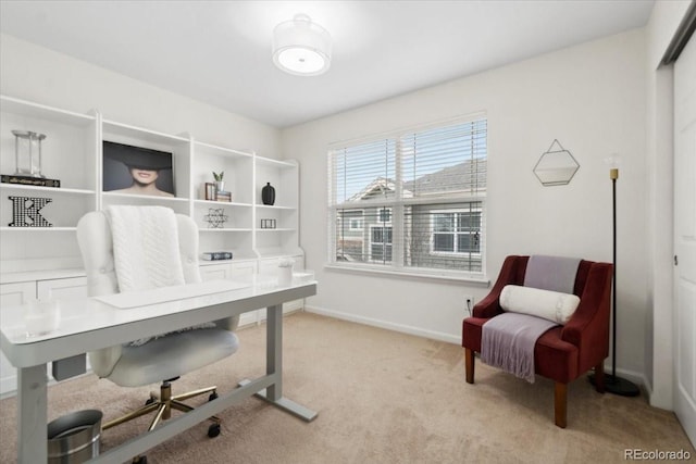 1761 S Buchanan Cir, Aurora, CO 80018 - home office featuring light carpet and baseboards
