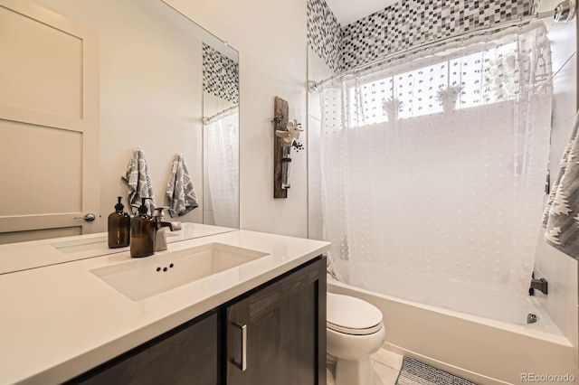 19 S 45th Ave, Brighton, CO 80601 - bathroom with vanity, shower / bath combo, and toilet