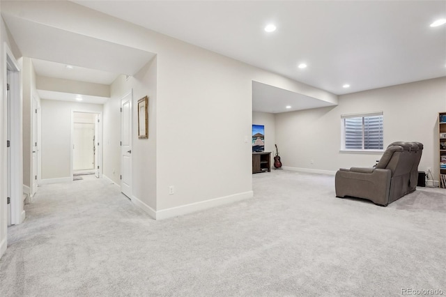 interior space with light colored carpet