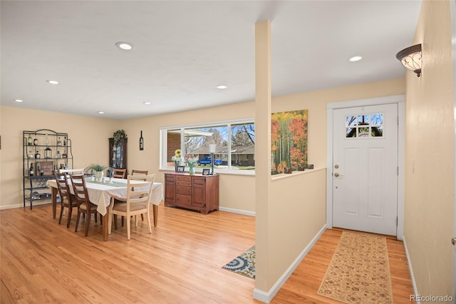 dining area featuring light hardwood / wood-style floors