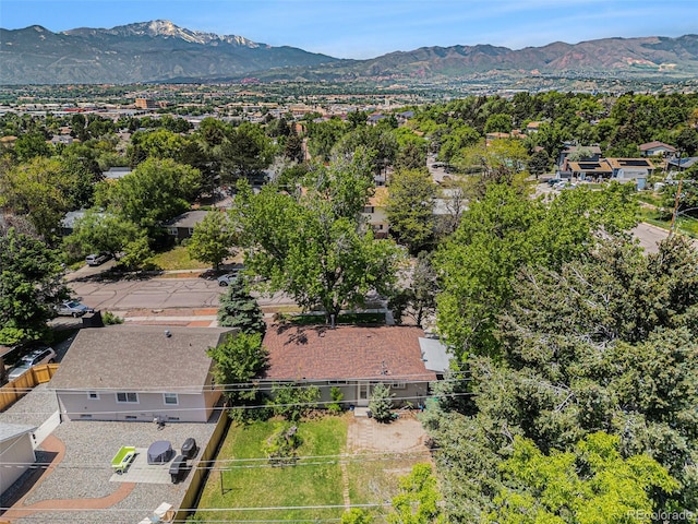 3715 Manchester St, Colorado Springs, CO 80907 - aerial perspective of suburban area with a mountainous background