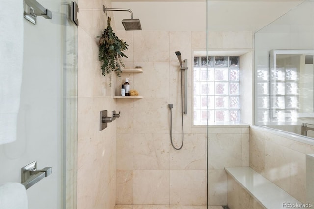 bathroom with walk in shower