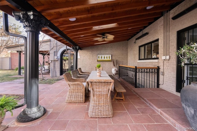 view of patio / terrace with outdoor dining space and french doors