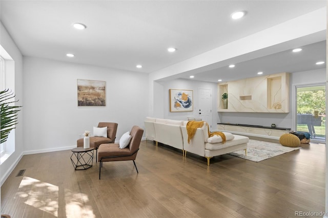 living room featuring hardwood / wood-style flooring