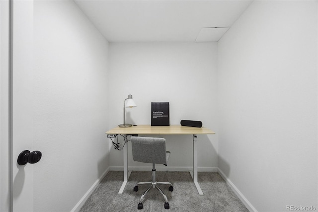 office area with carpet floors