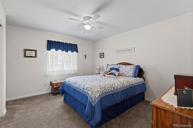 4421 Sunshine Cir, Loveland, CO 80538 - bedroom featuring carpet, baseboards, and a ceiling fan